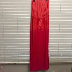 Old Navy strapless ombré maxi dress with drawstring waist size medium